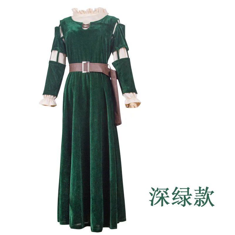 Brave Merida Dresses Princess Merida Cosplay Costume Halloween mediaeval Costumes European medieval vintage court queen dress