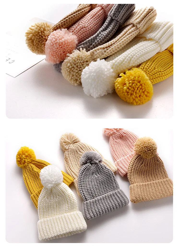 Детская шляпа из шерсти, вязаная шапка для девочек, Осень-зима, теплые однотонные кепки для мальчиков, детские шапки, От 1 до 12 лет для фотосессии новорожденных
