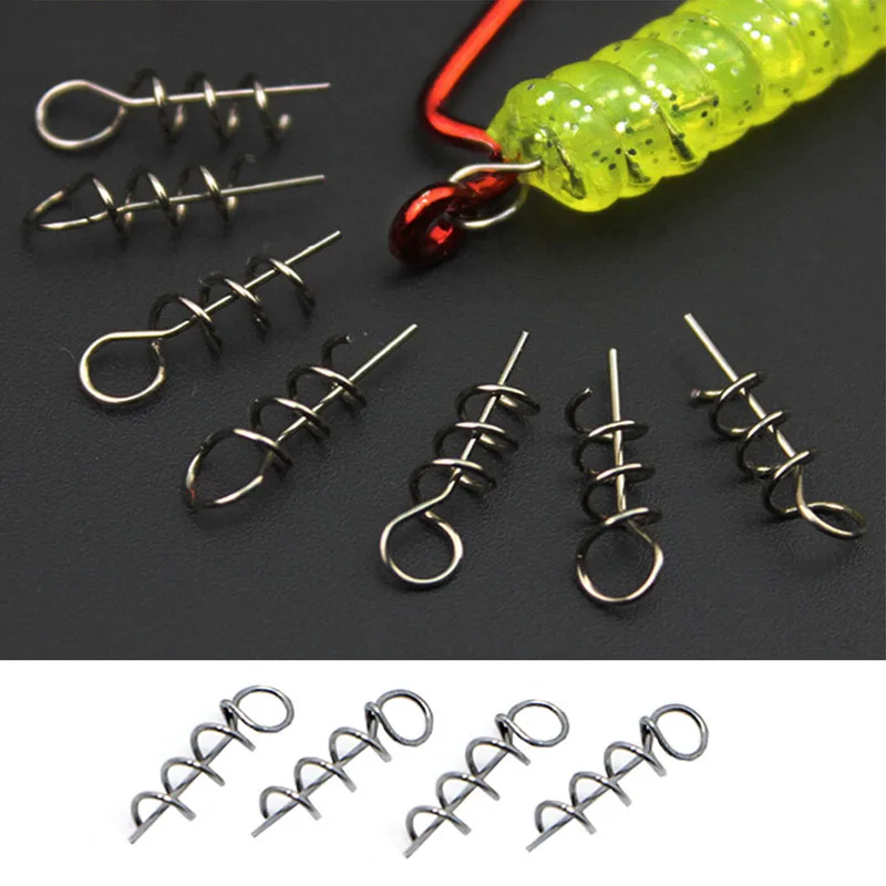

20Pcs Fishing Lures Fixed Hook Pin Latch Needle Soft Worms Fishing Bait Spring