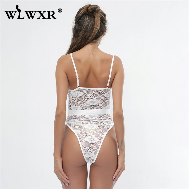 WLWXR прозрачный кружевной облегающий костюм женские прозрачные открытые сексуальные черные боди с открытой спиной женский комбинезон женский