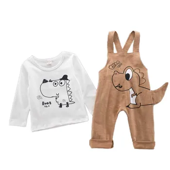

Kids Baby Clothes Suit Boy Long Sleeve Newborn Baby Sets Infant Clothing Casual T-shirt Suspender Trousers