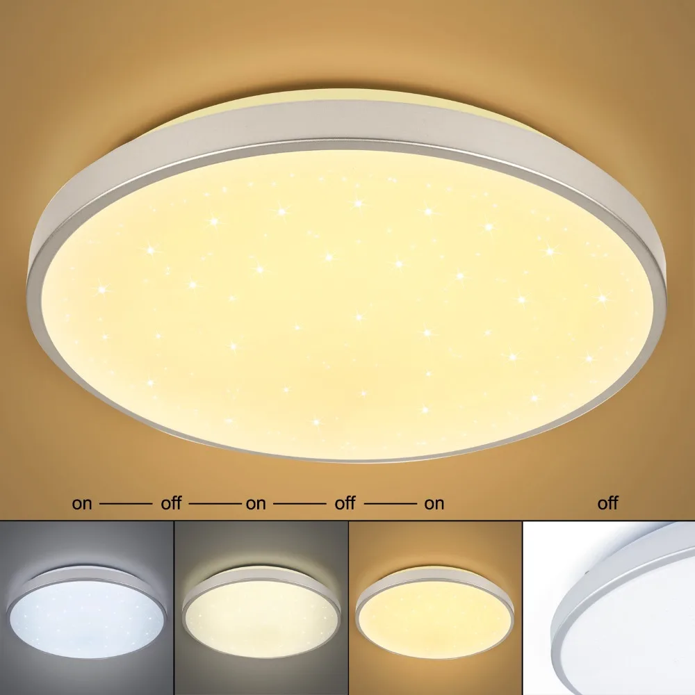 

Changeable Lighting 12W 16W 50W 60W Modern Design LED Ceiling Light Silver Border Lighting Fixture Color Change Kitchen Foyer