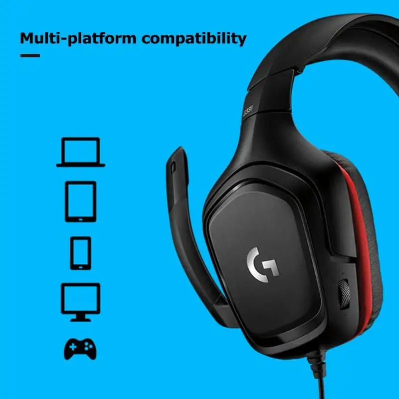 Игровая гарнитура logitech G331, 3,5 мм, проводные стерео наушники с микрофоном, Накладные наушники для ПК/PS 4/Xbox One/kingd Switch/Phone