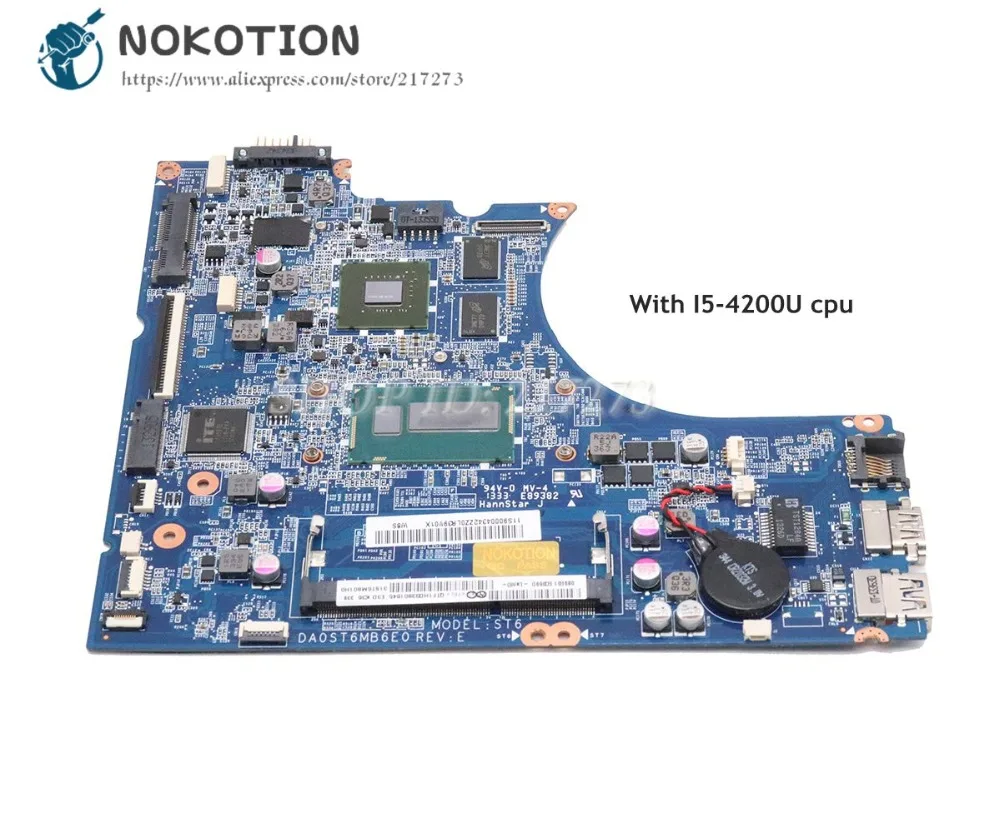 NOKOTION для Lenovo FLEX 14 14-дюймовая материнская плата ноутбука SR170 I5-4200U CPU GT 720M graphics DA0ST6MB6E0