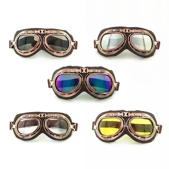 

Super Cool Helmet Copper Glasses Motorcycle Flying Goggles Vintage Pilot Biker Eyewear Goggles Protective Gear Glasses Styling