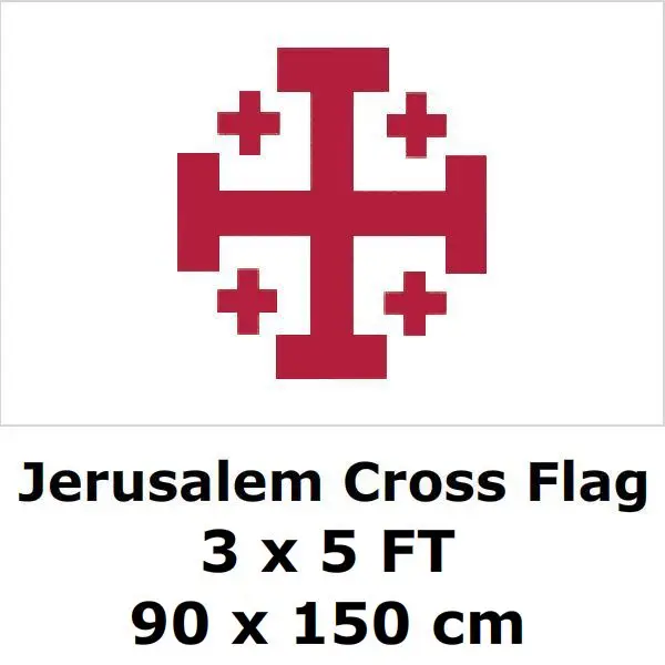 

Jerusalem Cross Flag 90 x 150 cm 100D Polyester Big Franciscans Holyland Christian Sepulcri Flags and Banners