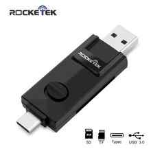 Rocketek type-c usb 3,0 otg телефон type c multi 2 в 1 устройство чтения карт памяти 5 Гбит/с адаптер для SD/TF micro SD Компьютерные аксессуары.