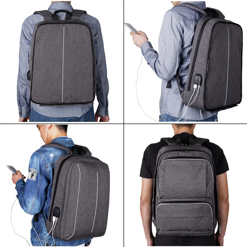 Mochila XQXA para hombres de 17 pulgadas para ordenador portátil Mochila escolar para adolescentes USB con auriculares carga viaje Mochila de gran capacidad gris Mochila XQXA para hombres de 17 pulgadas para ordenador portátil Mochila escolar para adolescentes USB con auriculares carga viaje Mochila de gran capacidad gris