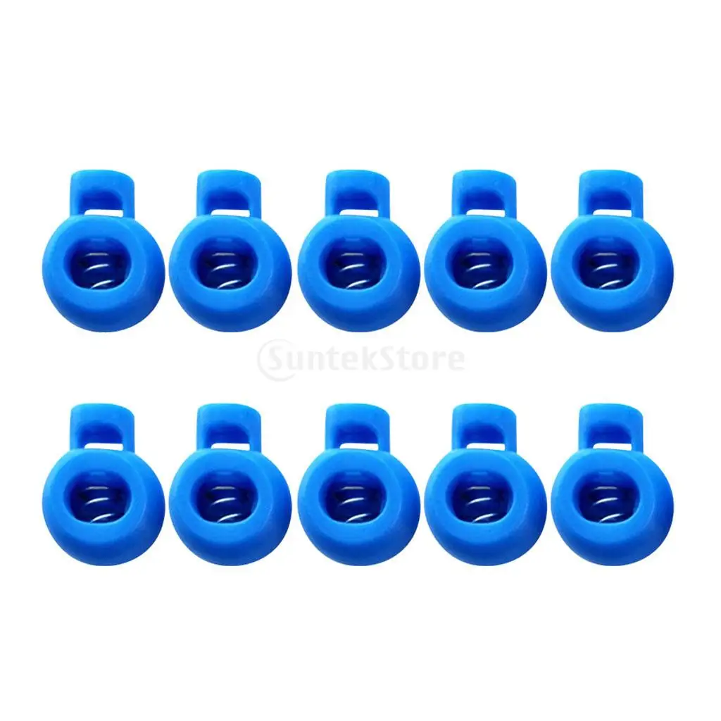10 Pieces Durable Plastic Shock Cord Bungee Rope Toggle Fastener Terminal End Lock Stoppers Spring Ball Buckles