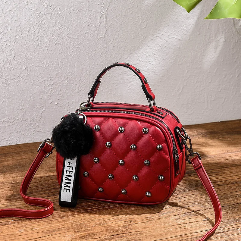 Летняя женская сумка на одно плечо, пакет для отдыха, маленькая квадратная сумка B010 - Цвет: Wine Red