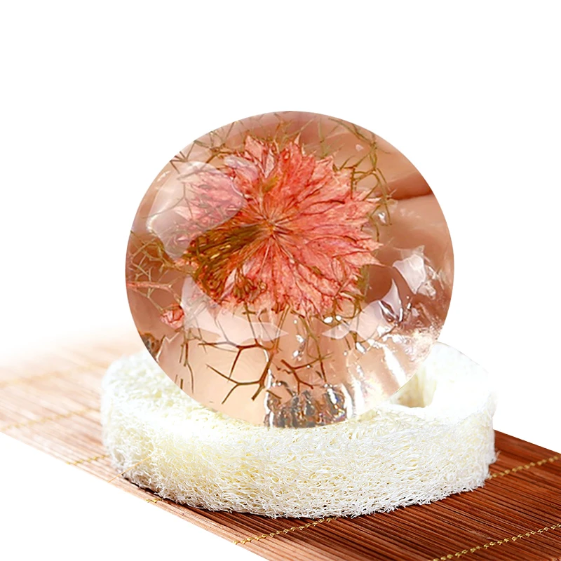 Мыло ручной работы Аминокислотный драгоценный камень с цветком внутри PH 5,5 натуральное нестимулирующее глубокое чистое масло акне