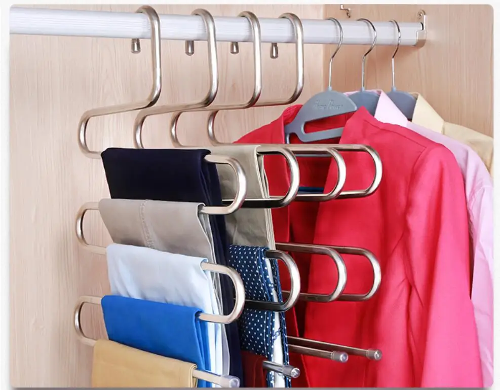 5 layer S multi functional shape hanger hanger pants ...