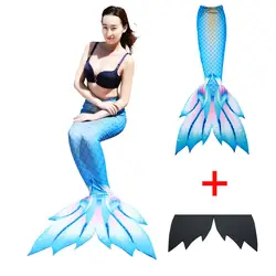Новый дизайн хвост русалки, индивидуальный Размер взрослых Для женщин Swimable Русалка Моноласты, хвосты для купания для плавания костюм