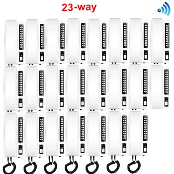 

ZHUDELE Audio Intercom System 23-Way Interphones 2.4Ghz Wireless Audio Door Phone Kits,indoor intercom 99 handsets extendable