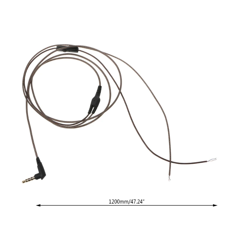 1,2 м с микрофоном, самодельный кабель для наушников, высококачественный сменный кабель, провод для ремонта, обновленные наушники, наушники с микрофоном