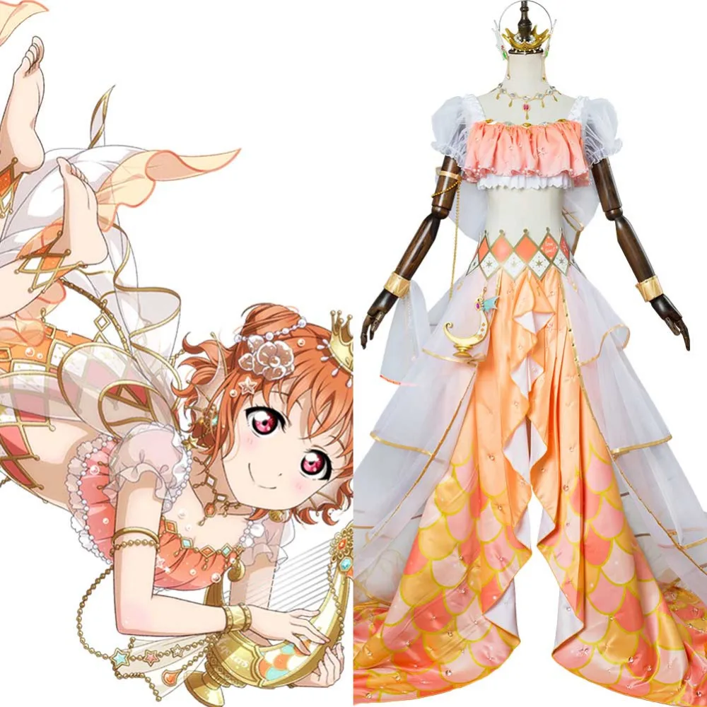 LoveLive Русалка Festa Takami Chika Косплей Костюм Пробуждение платье|Костюмы аниме| |