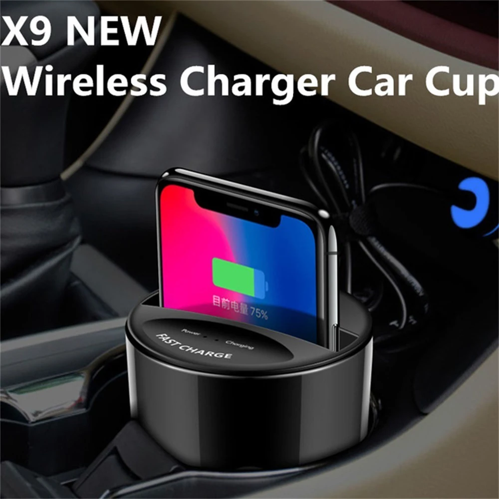 

10W Car Wireless Charger Cup with USB Output for iPhoneXS MAX XR X 8 SAMSUNG Galaxy S9 S8 S7 S6 Note8 Note5 edge phone charger