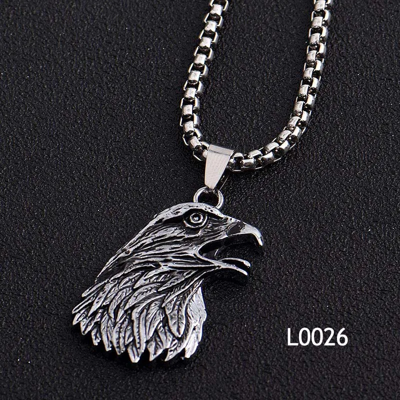 

Summer Men's Silver Cool Spiderman Eagle Skull Hand Pendant Stainless Steel Necklace Alloy Accessories Jewelry Necklace& Pendant