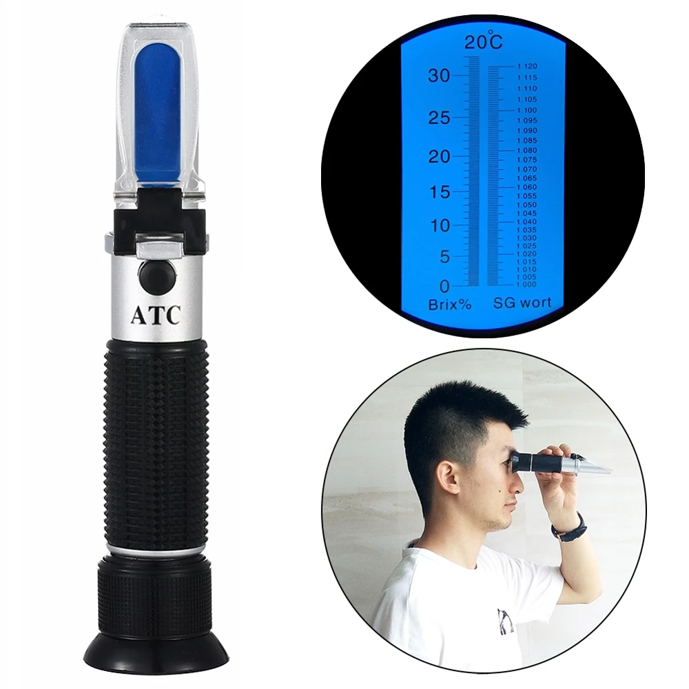 2In1 0-32% Black Brix & Beer Sugar Wine Wort SG Refractometer with Mini Screw Driver Support Manual Focusing and Pipet | Инструменты