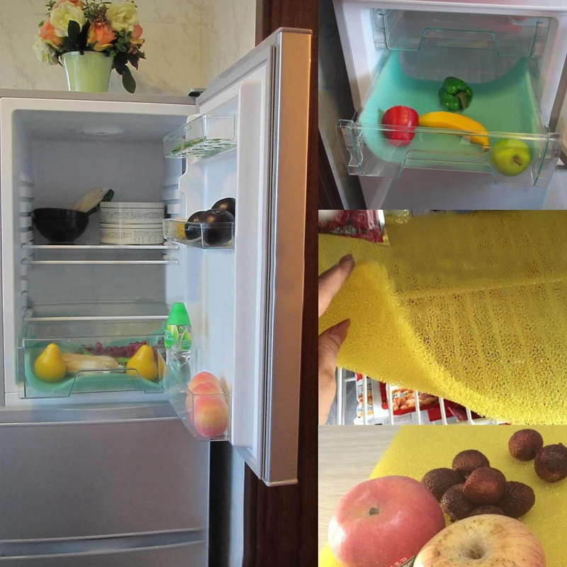 JX-LCLYL Fridge Freezer Drawer Fresh Food Saver Vegetable Fruit Foam Mat Kitchen