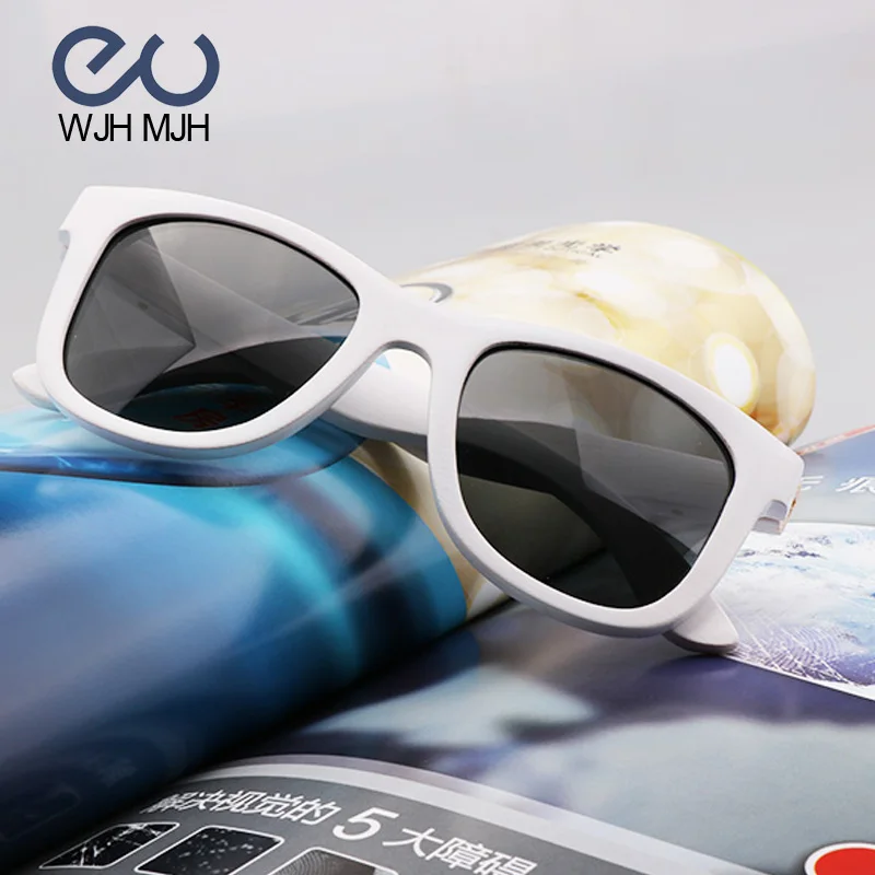 Новые модные мужские бамбуковые деревянные солнцезащитные очки, белая оправа, очки, индивидуальная Browline зеркальная защита UV 400, деревянные линзы YB40A
