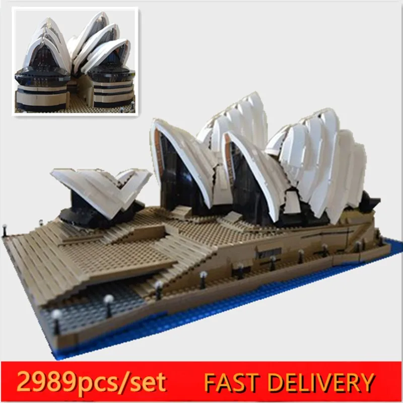 

New 2989pcs creator Sydney Opera House model set building blocks bricks with fit legoings 10222 birthday gifts boy toys