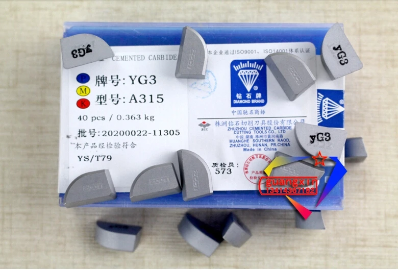 YG3 A315 facing tool Zhuzhou sanyinghe 40pcs/box Welding head end face