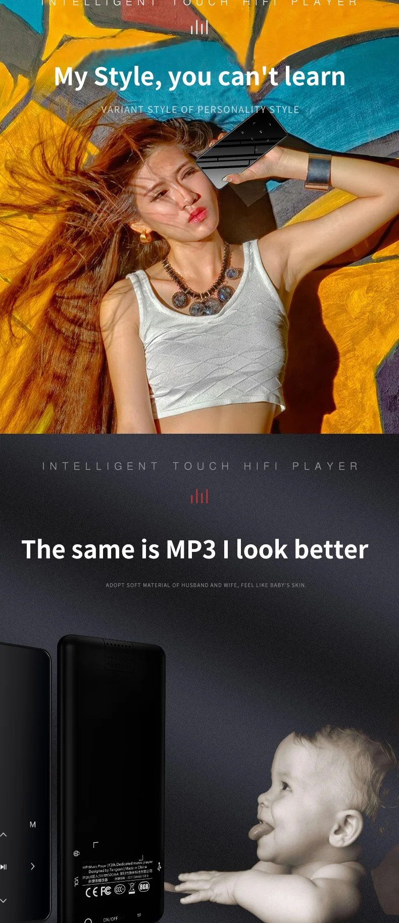 BTSMONE Bluetooth 4,2 версия сенсорный экран MP3-плеер 40G Bulit-in динамик HIFI Lossess портативный аудио mp3-плеер с FM