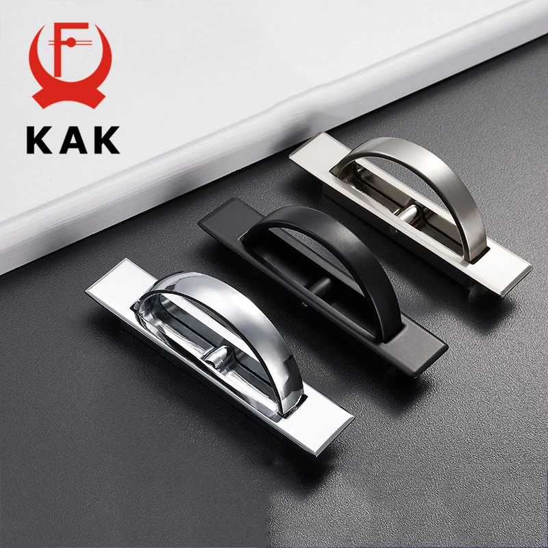 2 قطع kak kak حصير الخفية مقابض سبائك الزنك أرضية راحة سحب غطاء مقبض الباب مشرق الكروم الأجهزة والأثاث
