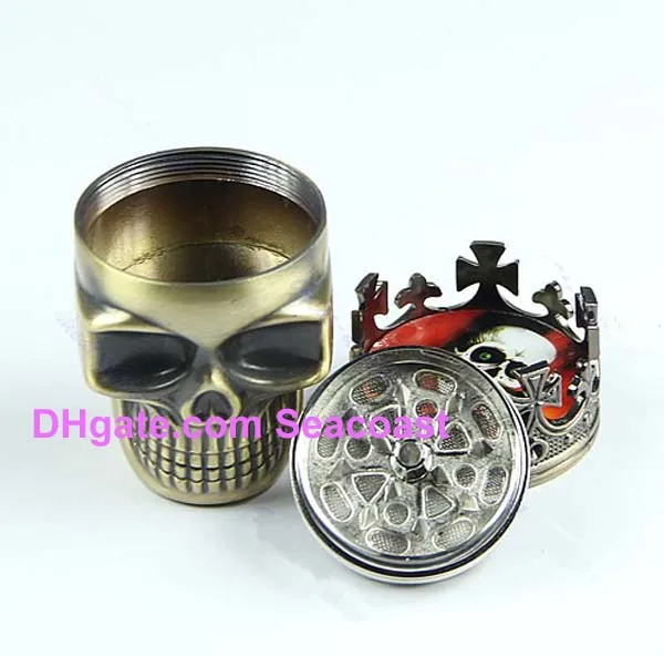 50pcs/lot New Arrive King Skull Shape Metal Tobacco Grinder Herb Smoke Grinders Hand Muller Magnetic free ship | Дом и сад