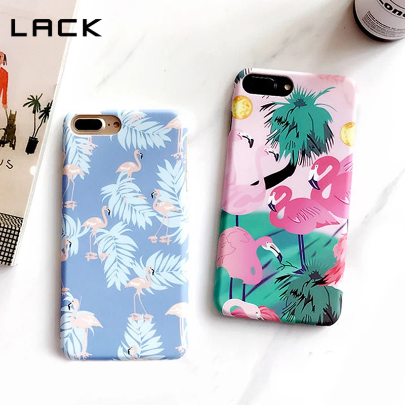 

LACK Phone Case For iphone 7 Cases Cartoon Banana leaf Leaves Flamingo Colorful Hard PC Back Cover For iphone 7 8 Plus Coque New