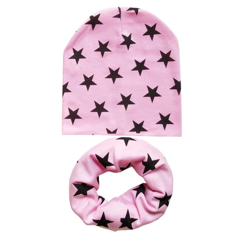 1 шт. модная хлопковая детская шапочка на осень-весну - Цвет: Pink hat scarf