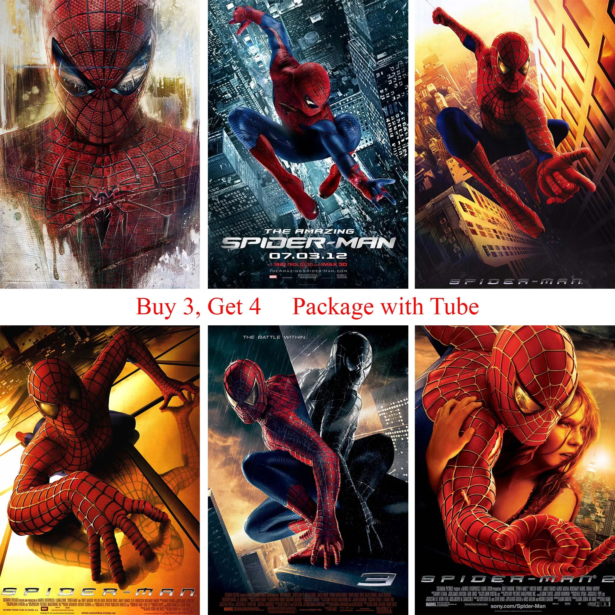 Spiderman Posters White Coated Paper Prints Wall Stickers Home