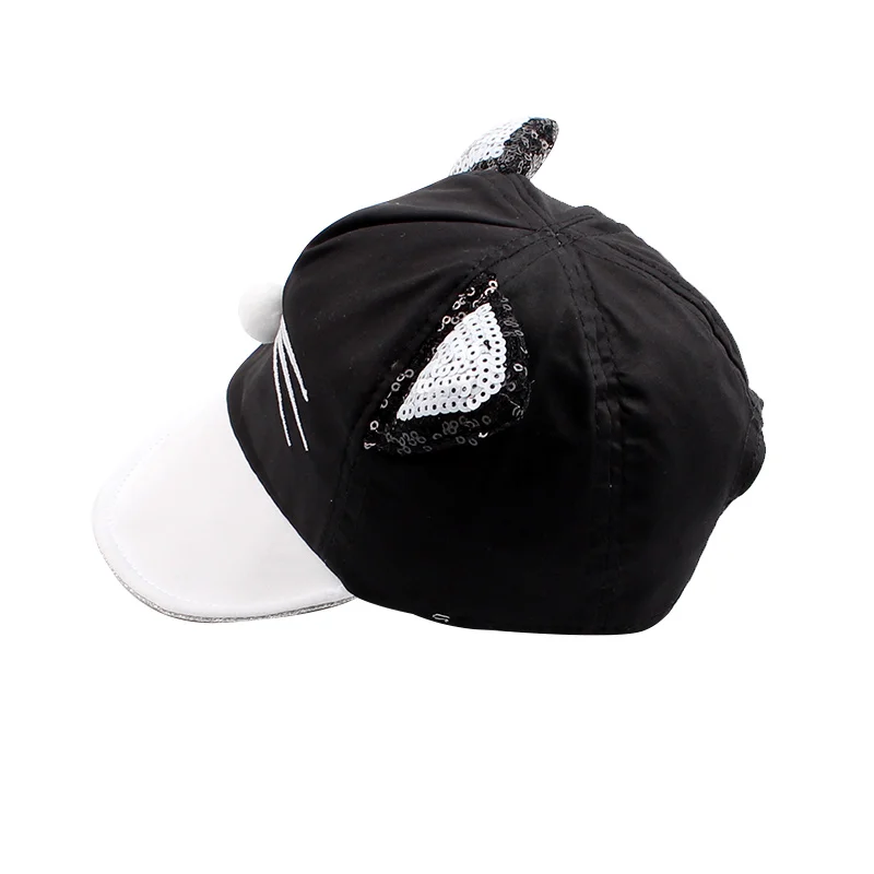 Cartoon Cat Baby Caps New Soft Cotton Baby Hat With Ears Summer Sequins Caps For Girls 2017 Summer Autumn Baby Boys Sun Hats (8)