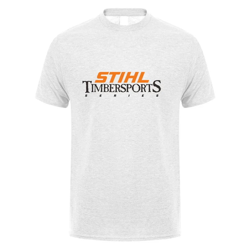 Stihl Timbersports серия футболка мужская с коротким рукавом хлопок лето Человек Stihl Футболка мужская футболка DS-004 - Цвет: ash grey