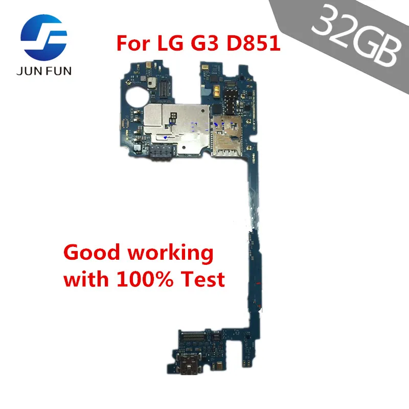 Оригинальная разблокированная материнская плата LG G3 D851 32 ГБ тест материнской