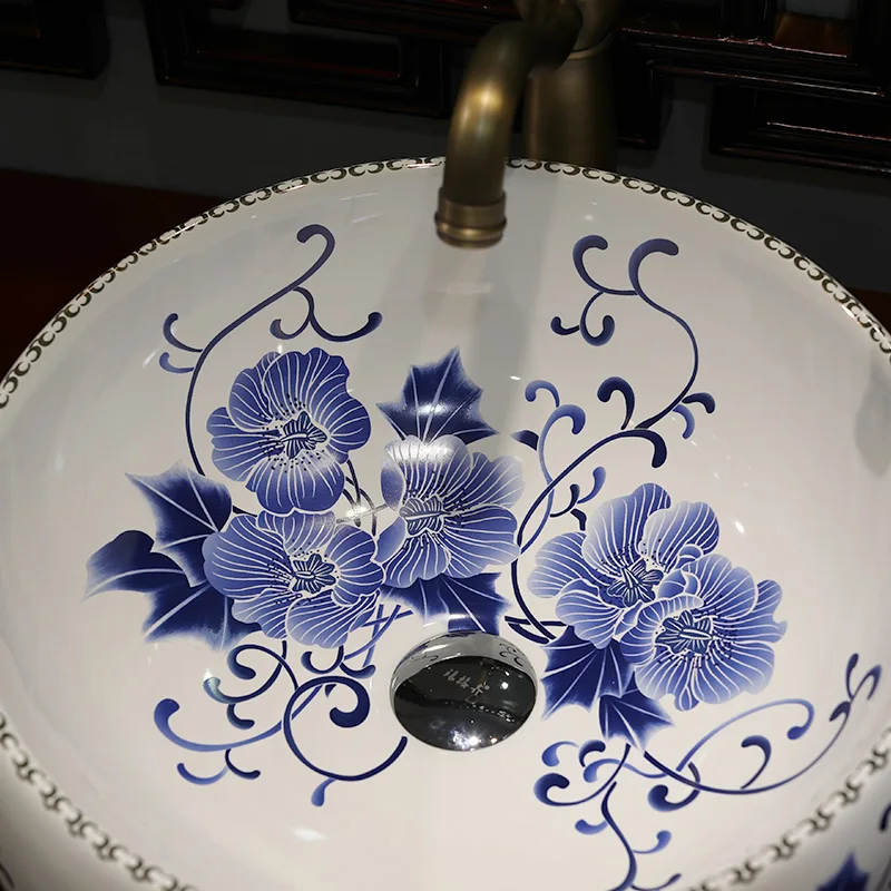 China Handmade Lavabo Ceramic Washbasin Europe Luxurious Artistic Bathroom Sink porcelain hand wash basin (2)