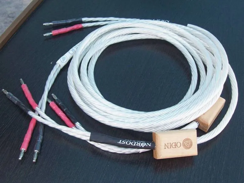 

Nordost Odin 2 silver speaker cable with silver banana plug or spade plug