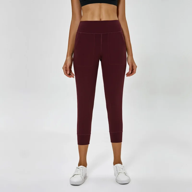 Ceny Kobiety sport Jogger Capris Running Active Lounge Crop z boczne kieszenie naga uczucie rajstopy lekkie elastyczne legginsy