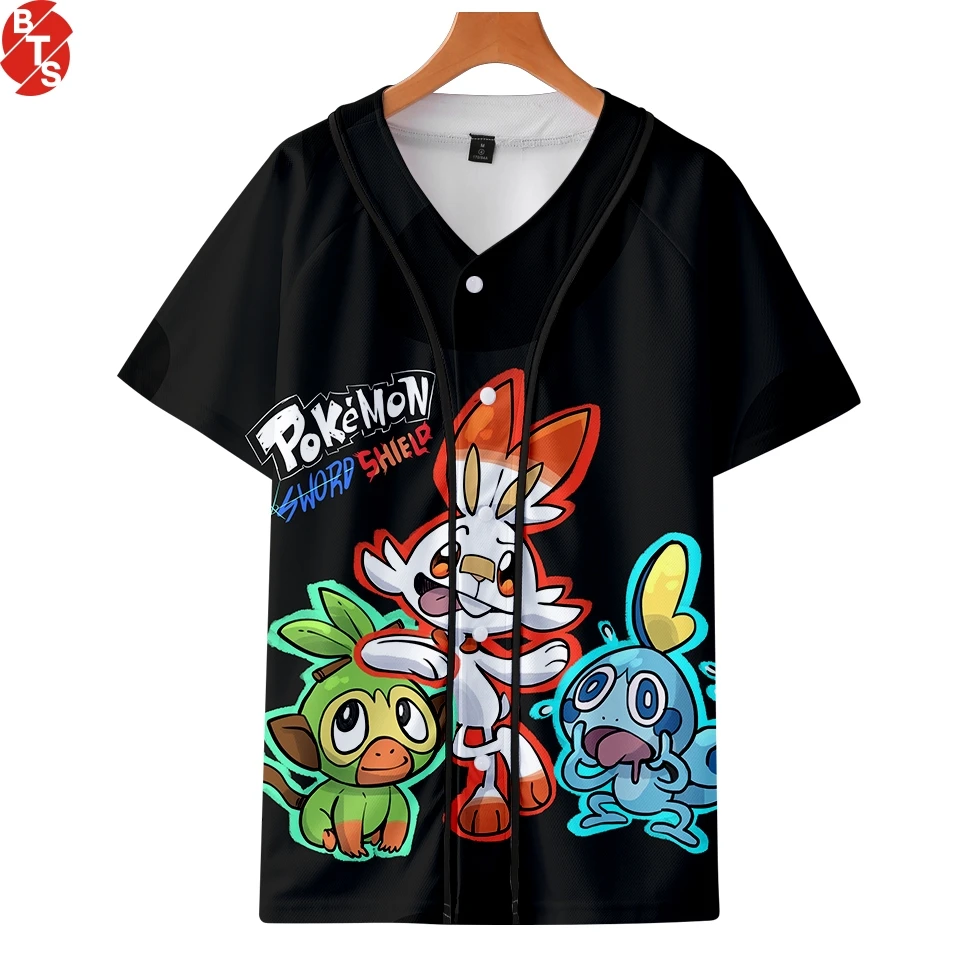 Pokemon Sword and Shield 3D Printed Baseball T shirts Women/Men Summer Short Sleeve Tshirts 2019 harajuku Streetwear Clothes