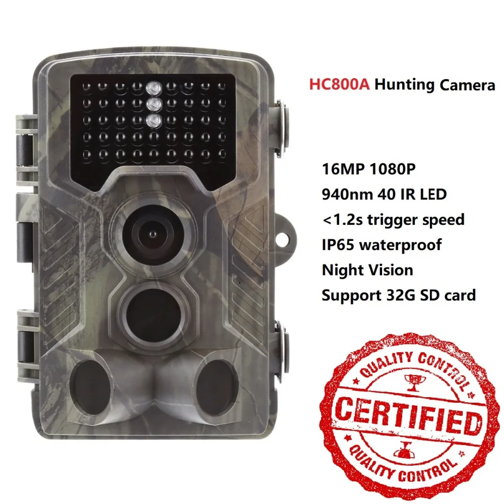 

HC800A Hunting Camera 16MP IP65 Waterproof Night Vision Animal Photo Traps Infrared Cameras 940nm 120 Degree Viewing Camera Trap