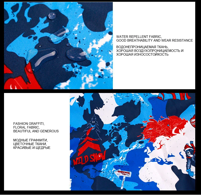 Зимняя куртка для девочки-30 теплые детский лыжный костюм для мальчиков Спортивная одежда для катания на лыжах куртка; комплект со брюками; комплект одежды Водонепроницаемый ветрозащитная куртка для сноуборда зимняя детская Лыжный Спорт костюм