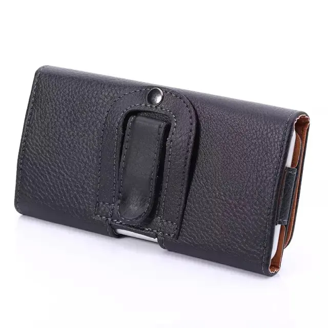 Черный кожаный чехол для телефона LG Zone 4 Pixelphone M1 SANTIN monica ZTE Blade A6 Max HomTom HT70|belt clip|leather