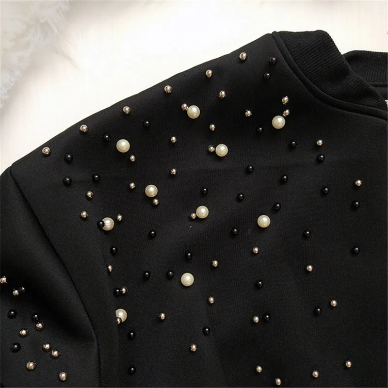 RUGOD New Hot Diamond Beading Bomber Jacket Women 2018 Spring Casual Loose Zipper Long Sleeve Baseball Jacket Casaco Feminino RUGOD New Hot Diamond Beading Bomber Jacket Women 2018 Spring Casual Loose Zipper Long Sleeve Baseball Jacket Casaco Feminino