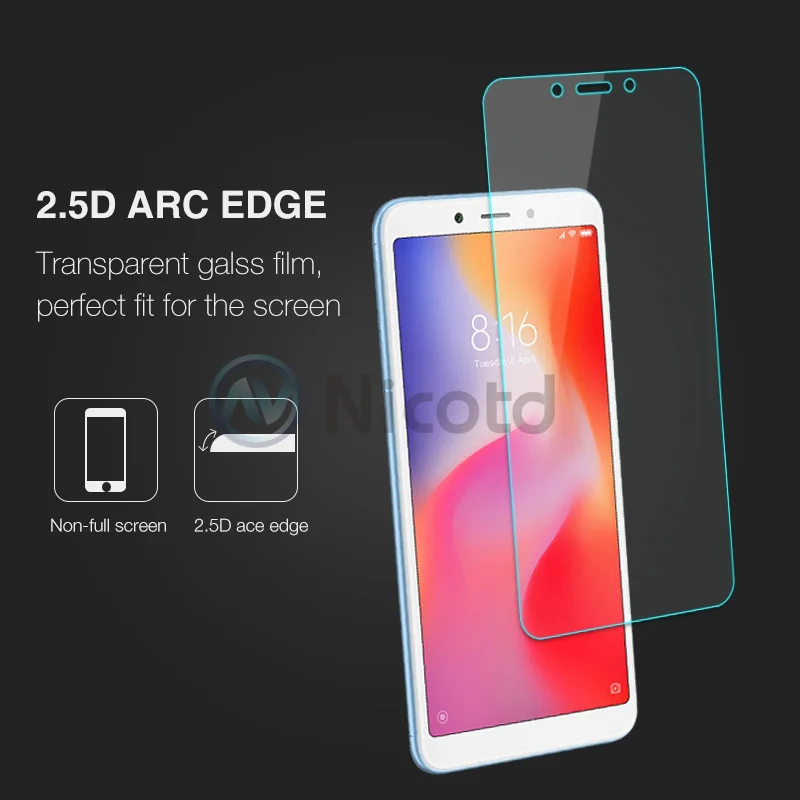 Nicotd 2.5D 9H Premium Tempered Glass For Xiaomi Redmi 6A Screen Protector Toughened protective film For Xiaomi Redmi 6a 5 (4)