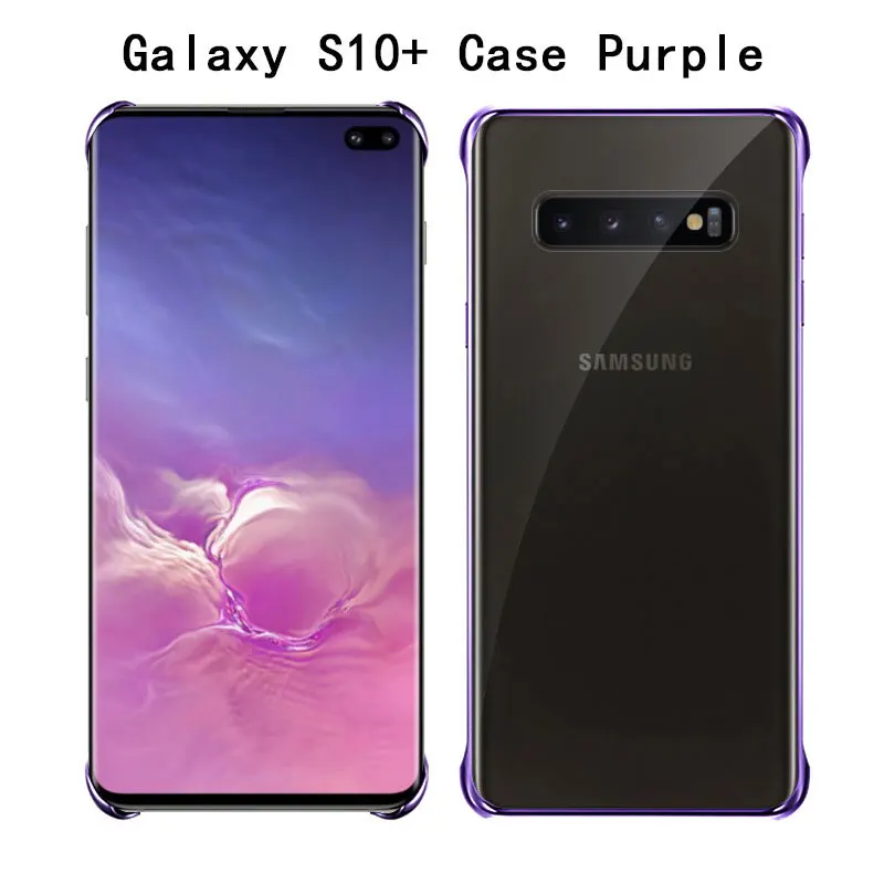 Для samsung Galaxy S10 Plus S10e чехол прозрачный задняя крышка Жесткий ПК Противоударный 360 милый роскошный полный защитный чехол - Цвет: S10plus-purple