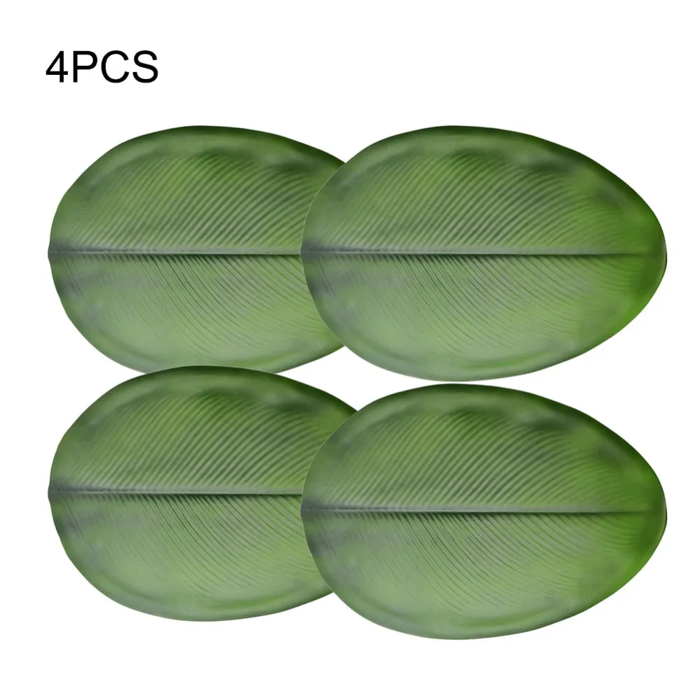 4pcs/set New Banana Leaf Table Mat Placemat Simulation Plant Kitchen Desktop Decoration