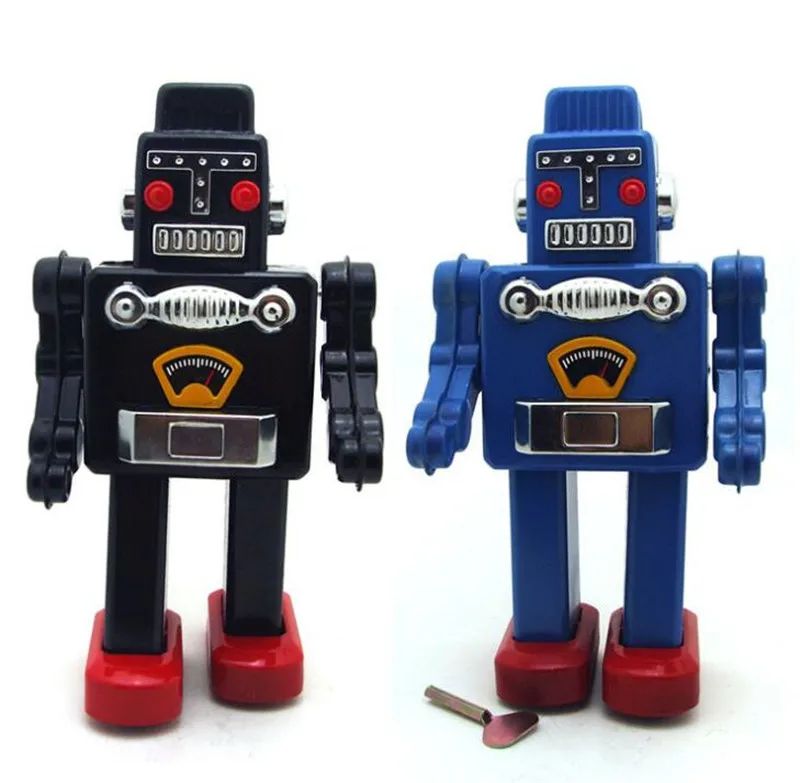 

Vintage Retro Robot Tin toys Classic Clockwork Wind Up Robot Model Collection Tin Toy For Adult Kids Collectible Gift 13x9x23CM