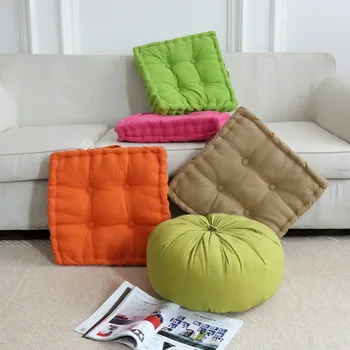 

Portable Cotton Chair Seat Cushion/Back Cushion Home Office Chair Sofa Solid Color Seat Cushion Square Floor Cushion 45x45cm