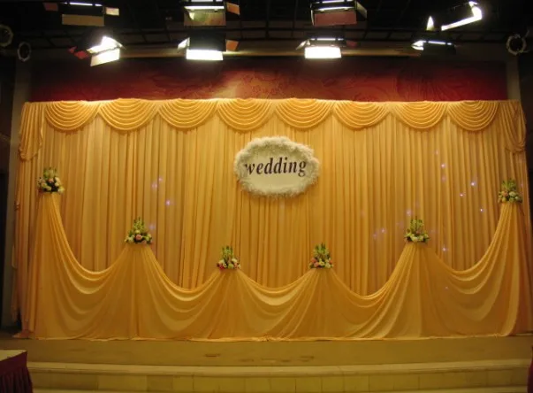 2017 Wedding Golden Backdrops Stage Drapery 2017 Wedding Golden Backdrops Stage Drapery Decoration Curtain Gold Color In Party From Home Garden